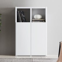 아씨방가구 심플 36T 800 3단 도어형 책장, 메이플화이트