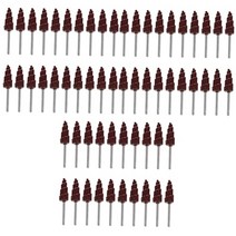 villcase 60 pcs - 샌딩 액세서리용 핸들 샌더 포인트 휠 도구 그라인딩 헤드 폴리싱 디버링 제거 로터리 콘 및 샌드페이퍼 천 폴리싱x 장착형 연마제 xmm, 브라운x3pcs, 5.5x1.2cmx3개