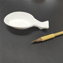 묵액 그릇 먹물 접시 세필 종지 플라스틱 벼루 나뭇잎