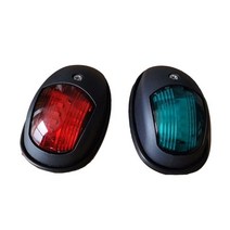12V 24V LED 러닝 라이트 보트 신호 램프 해양 네비게이션 요트 액세서리 레드 그린 트럭 트레일러 2 피스, [02] black case