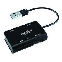 [엑토멀티카드리더기] 엑토 카드리더 겸용 USB 허브, CRH-06, 화이트
