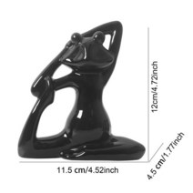 야외 정원 조형물 동상미니 화이트 블랙 요가 개구리 동상 정원 장식 액세서리 명상 소형 입상 선 홈 Jardi, 06 6