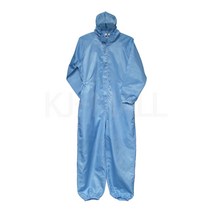 KJ 방진복 후드원피스 제전복 무진복 제전방진복 클린복 크린룸 반도체 정전기방지 작업복 모자원피스, 스카이블루-4XL(115), 1개