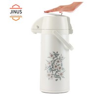JINUS 대용량 코끼리보온병 마호병 크리스마스 연말 겨울 라면 끓이는 보온병 압착 버튼형, 2.5L-꽃 프레스바