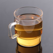 썸띵 단차 유리 손잡이 컵 머그잔 250ml 티 홍차 꽃차 과일차 밀크티 카페, 1개