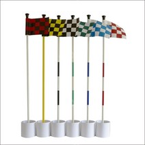 골프장 깃대 골프장홀컵 퍼티 콤비 플래그 야외골프장, 1 컵 + 1 폴 + 1 양면 체크 무늬 깃발