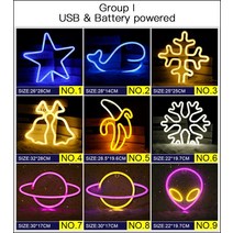 네온사인 룸인테리어LED 네온 불빛 많은 모양 야간 조명 로그인 램프 USB 더블 전원 실내 크리스마스 웨딩, 09 I_07 7