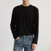 더베이직샵 남녀공용 스탠다드 퓨어 코튼 면 기본 라운드 긴팔 티셔츠 4컬러 5사이즈