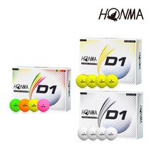 혼마 D1 고반발 골프공 2피스 12p 세트, 화이트, 1세트