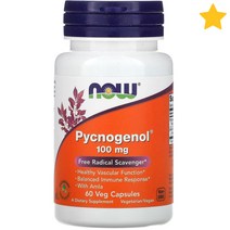 나우푸드 피크노제놀 프랑스 해안 소나무껍질 추출물 파인바크 100mg 60 베지캡슐 Pycnogenol Pine Bark