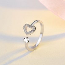 일호장신구 마주보는 투 하트 반지[실버925도금] 개별카드텍포장 파우치증정 국내배송