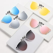 패션 선글라스 편광 UV 여성 클립 골프 레져 운동 여행 디자인 오버사이즈 클립온, 그레이 핑크