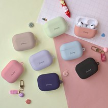 주문제작 파스텔 에어팟 프로 케이스 키링증정, 에어팟_프로_케이스_파스텔_핑크, 상단케이스_핑크, 폰트_화이트