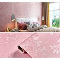 월세 도배 붙이는 셀프 벽지 보수 화사한 꽃무늬 원룸 꾸미기 부분 시트지, 02 분홍색