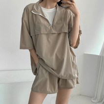 코디제이 [당일발송] 스트링반팔아노락세트 반바지 데일리룩 남여공용 오버핏