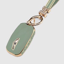 키에티 제네시스 신형 G90 GV60 8버튼 키케이스 + H큐빅 키체인, 민트그린