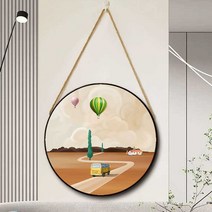 인테리어 벽걸이 그림 둥근 액자, 35cm 12mm 단감 돌이켜야 할 돌