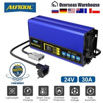배터리테스터기 자동차 autool em160 스마트 24v 30a 충전기 지게차 클럽 골프 카트 200ah-300ah 빠른 충전기 8s 24v lifepo4 골프 도구, 110v