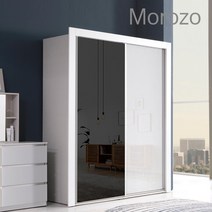 [모로조] 서울경기무료배송/라오르 6자 슬라이딩 장농(이불장+양복장) / 옷장/예약지정일배송가능/성인장/수납장/붙박이장농/안방가구, 반거울(흑경)