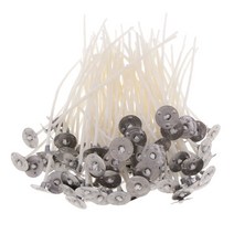 100pcs 사전 왁스 칠 면화 촛불 심지 홈 촛불 만들기 공예에 대한 사전 탭, 12cm, 화이트, 코튼