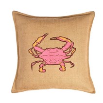 Greendale Home Fashions 50.8cm20인치 정사각형 삼베 장 쿠션 x 솔방울 브라운 USA 미국, Crab Pink