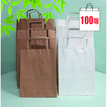 원탑 종이쇼핑백 종이가방 도시락쇼핑백 100매, 크라프트_중 100매 260 x 90 x 360