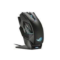 로그알리 Asus ROG Spatha X 무선 게이밍 마우스 19000 DPI 센서 마그네틱 충전 스탠드 포함 프로그래밍 가능 버튼 12 개 Aura RGB 조명, 없음, 1.ROG Spatha X
