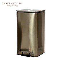 헤이븐하우스 루엘 스탠다드 골드 무소음 직사각 밀폐 페달 휴지통 21L, 1개