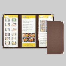 을지메뉴 고급 3단 메뉴판_우드브라운, 모던블랙, 은2도