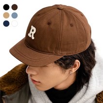 [옷잘남] 귀여운 짧은 숏챙 R 영문 포인트 캐주얼 남자 볼캡