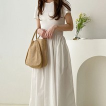 키메라제이 심플깔끔 롱이너 레이어드 반팔 원피스 2color