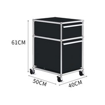 팬트리정리함 틈새수납장 수납바스켓 이동식 수납박스, 블랙 2 레이어 50cmx40cmx61cm