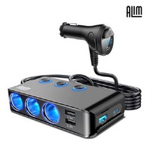[이어폰코리아] 아림 HC67C[pro X] 차량용 멀티충전기/PD C타입 30W 2포트+QC3.0 USB 1포트+3소켓+LED 볼트게이지/ALIM HC67C [Pro X], 블랙, HC67C Pro X