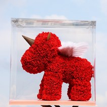 유리덮개 영생화독각수 로즈 곰 새빨간 슈트 발렌타인 데이 여자 친구에게선물 트윈 아내 생일선물 4204958490, 에어 운 금전 레드 엔젤 지 날개 _