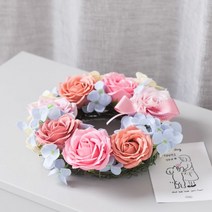 파스텔비누장미리스 28cmAP 조화 리스 장식 FMWGFT