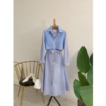 허니제이 / 메이비 스트라이프 루즈핏 롱 셔츠 원피스(3color)