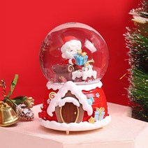 이누아 크리스마스 인테리어 장식소품 선물 워터볼 led 무드등 오르골 멜로디 스노우볼, 무드등+뮤직+자동눈꽃, 옵션D