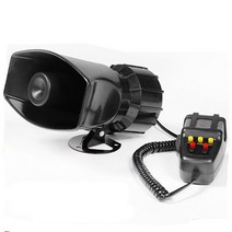 차량용 태양광 경광등 DC 12V 와이어 100 와트 알람 사이렌 7 톤 야외 120Db 사운더 슈퍼 차량 호루라기 화, [01] Black