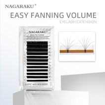 NAGARAKU-이지 패닝 오토 팬 속눈썹 익스텐션 패스트 블룸 플라워 메가 볼륨 프리 본드, 02 D_02 0.05mm_09 mix(8-15)