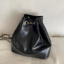 [고급짐보장! 주문폭주!!] 복조리백 백팩 가죽 미니 체인 실버 골드 크로커