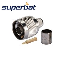 Superbat-와이파이 안테나 N 남성 무선 LANS 크림프 RF 동축 커넥터 케이블 RG8 RG214 LMR400 케이블용 10개