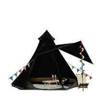Vidalido 12x10x8돔 캠핑텐트 5-6인 4계절 더블 레이어 방수 자외선 차단 방풍텐트 패밀리 야외, Black