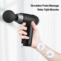 미니 근육 깊은 조직 타악기 Ems Lcd 디스플레이와 마사지 터치 스크린 근막 낮은 소음 Massagegun 6 빠른, 03 Black