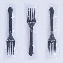 판매처에 문의 테이크아웃 포크 개별 비닐포장 블랙, 100개입, 1개