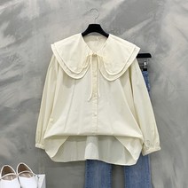 [봄신상무배]안나 더블 둥근 이중 카라 블라우스