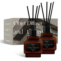 헤트라스 갤러리 오브제 디퓨저 200ml x2개 + 섬유스틱 8개 선물세트, 꽃정원사향