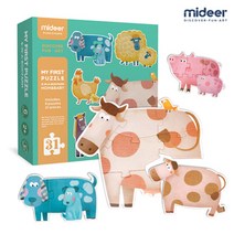미디어 [MIDEER] 첫 퍼즐놀이 농장 31PCS, 단품, 단일 퍼즐/블럭 조각 수