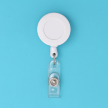 비투비월드 심플 클립형 릴홀더(화이트) / 테이프 명찰걸이