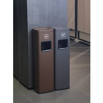 재떨이쓰레기통 호텔 상업용 식당 레스토랑 흡연실 미니 대형 스테인레스 스틸 수직 8L 12L 15L 휴지통, E (재떨이 + 휴지통)