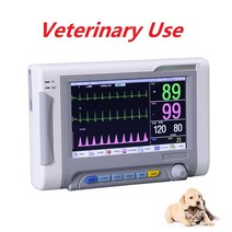 환자감시장치 모니터 심전도계 인간 및 수의사 사용 휴대용 6 파라미터 ECG NIBP PR SPO2 RESP TEMP 환자 바이탈 사인 7 인치 8 스크린, 7 Inch Vet Use, 7 Inch Vet Use